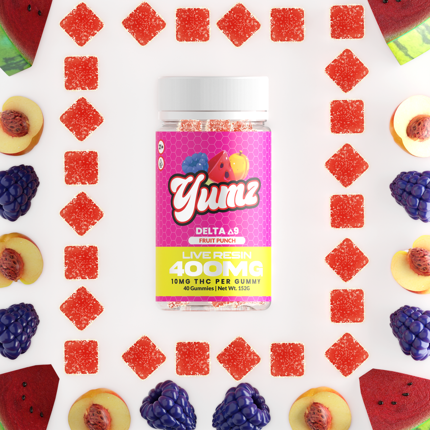 THC Gummies ( Farm Bill Compliant Delta-9 THC ) YUMZ LAB - Fruit Punch