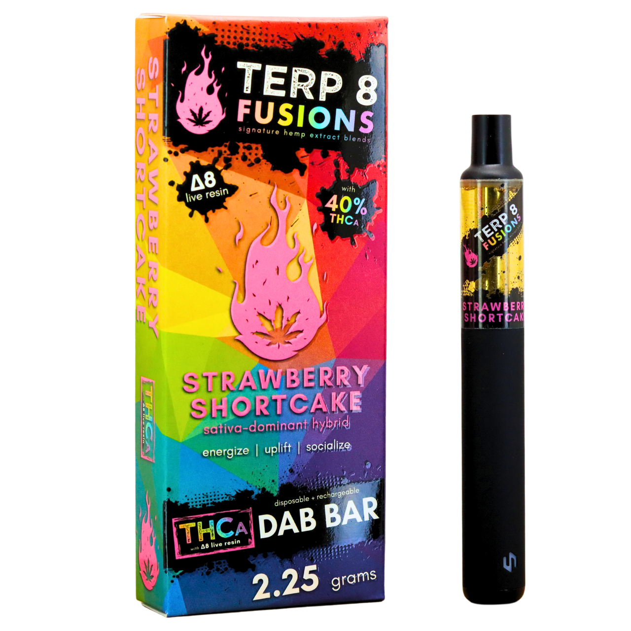 Strawberry Shortcake 2.25g THCA + D8 Live Resin Disposable Dab Bar | Terp 8