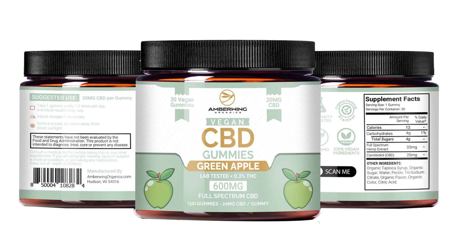 Full Spectrum Vegan CBD Gummies – Green Apple - Wholesale