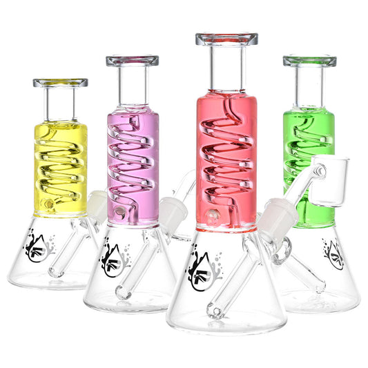 Pulsar Mini Glycerin Coil Beaker Dab Rig - 6"/14mm F / Colors Vary