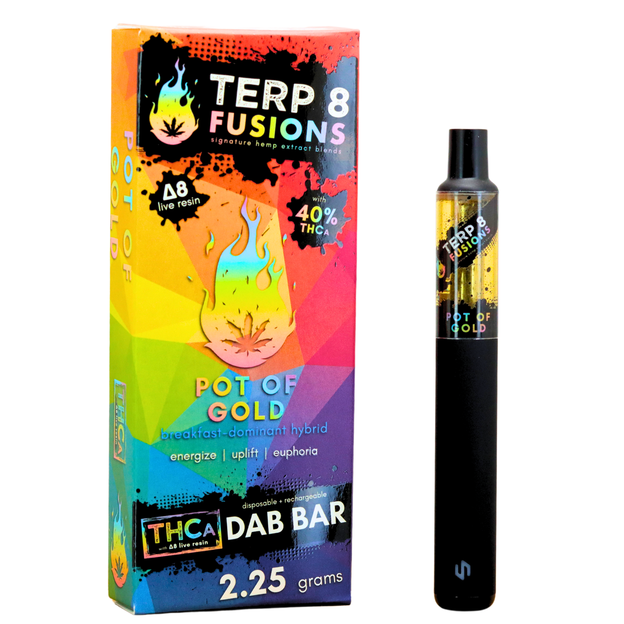 Pot of Gold 2.25g THCA + D8 Live Resin Disposable Dab Bar | Terp 8